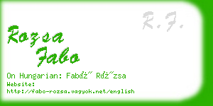 rozsa fabo business card