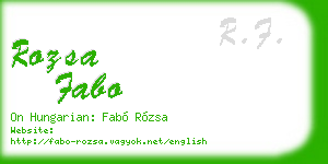 rozsa fabo business card
